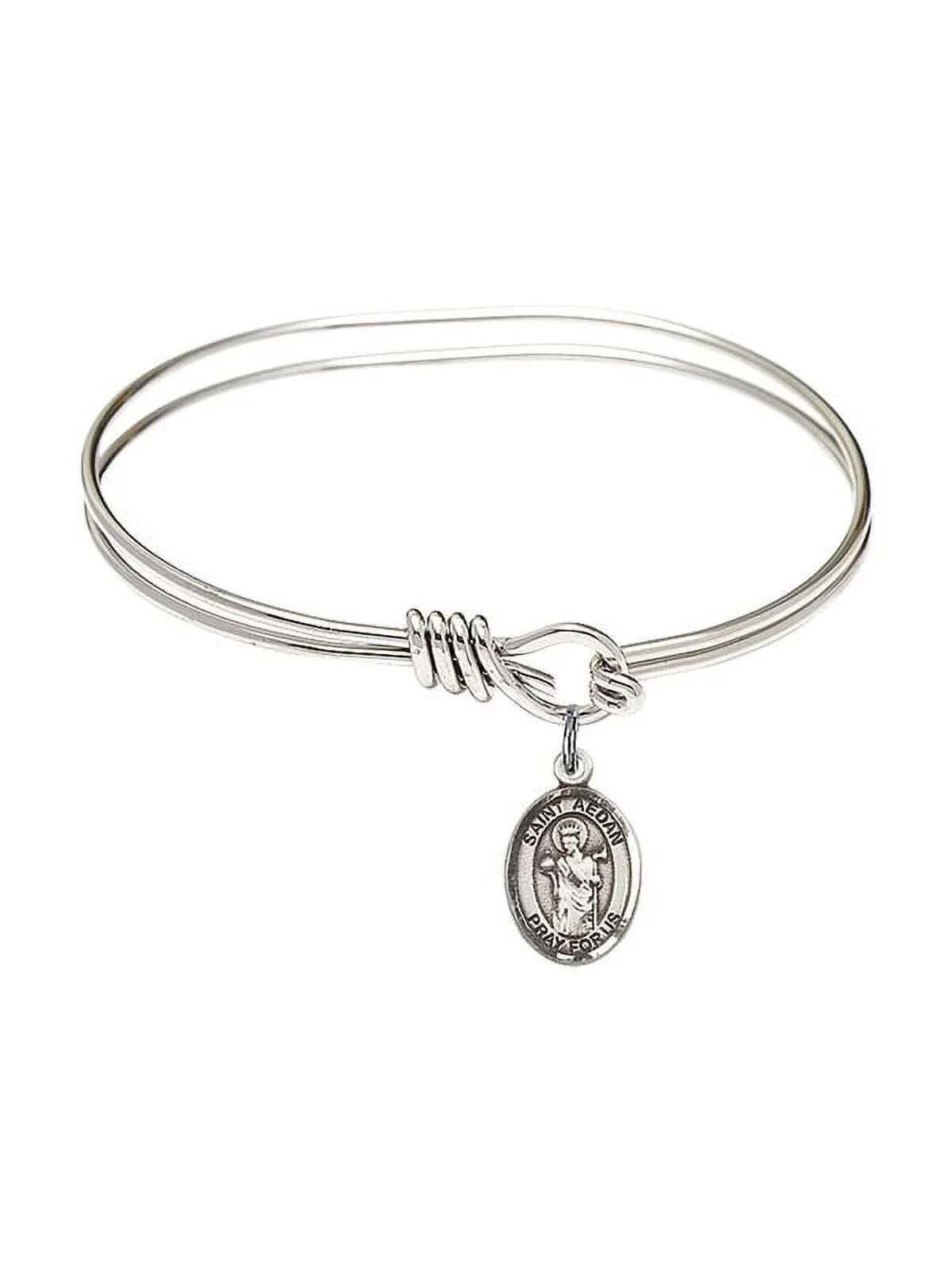 5 3/4 inch Oval Eye Hook Bangle Bracelet w/ Sizet. Aedan of Ferns in Sizeterling Sizeilver