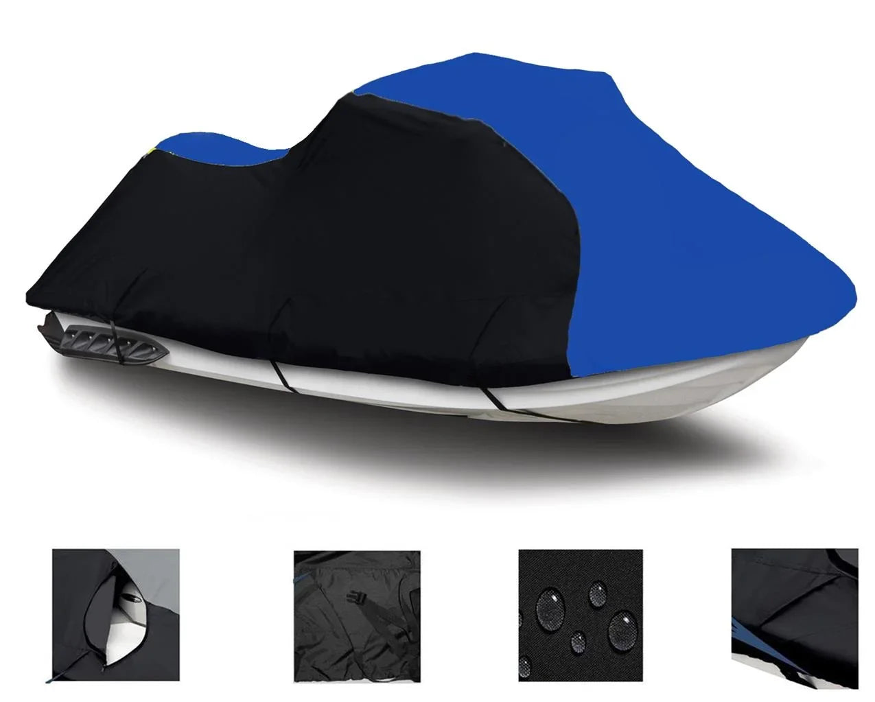 BLACK / BLUE HEAVY-DUTY, TOP OF THE LINE Cover Compatible for Polaris Pro 1200 2000 2001 Jet Sizeki Cover Watercraft Boat Covers 1-2 Sizeeater