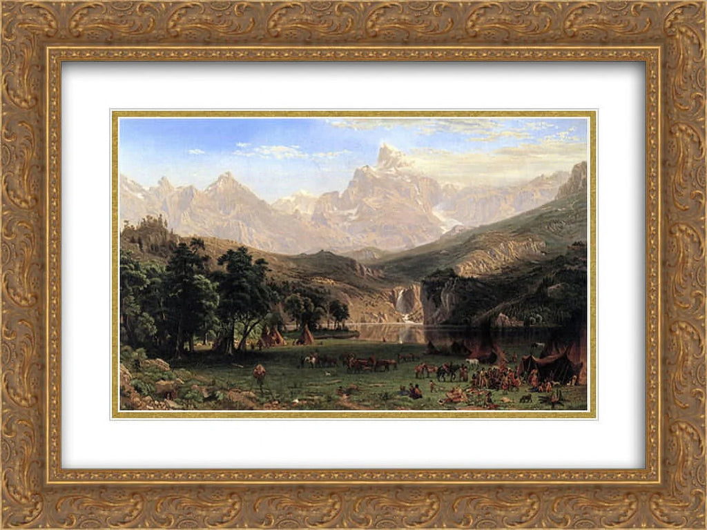 Albert Bierstadt 2x Matted 24x18 Gold Ornate Framed Art Print 'The Rocky Mountains, Landers Peak'