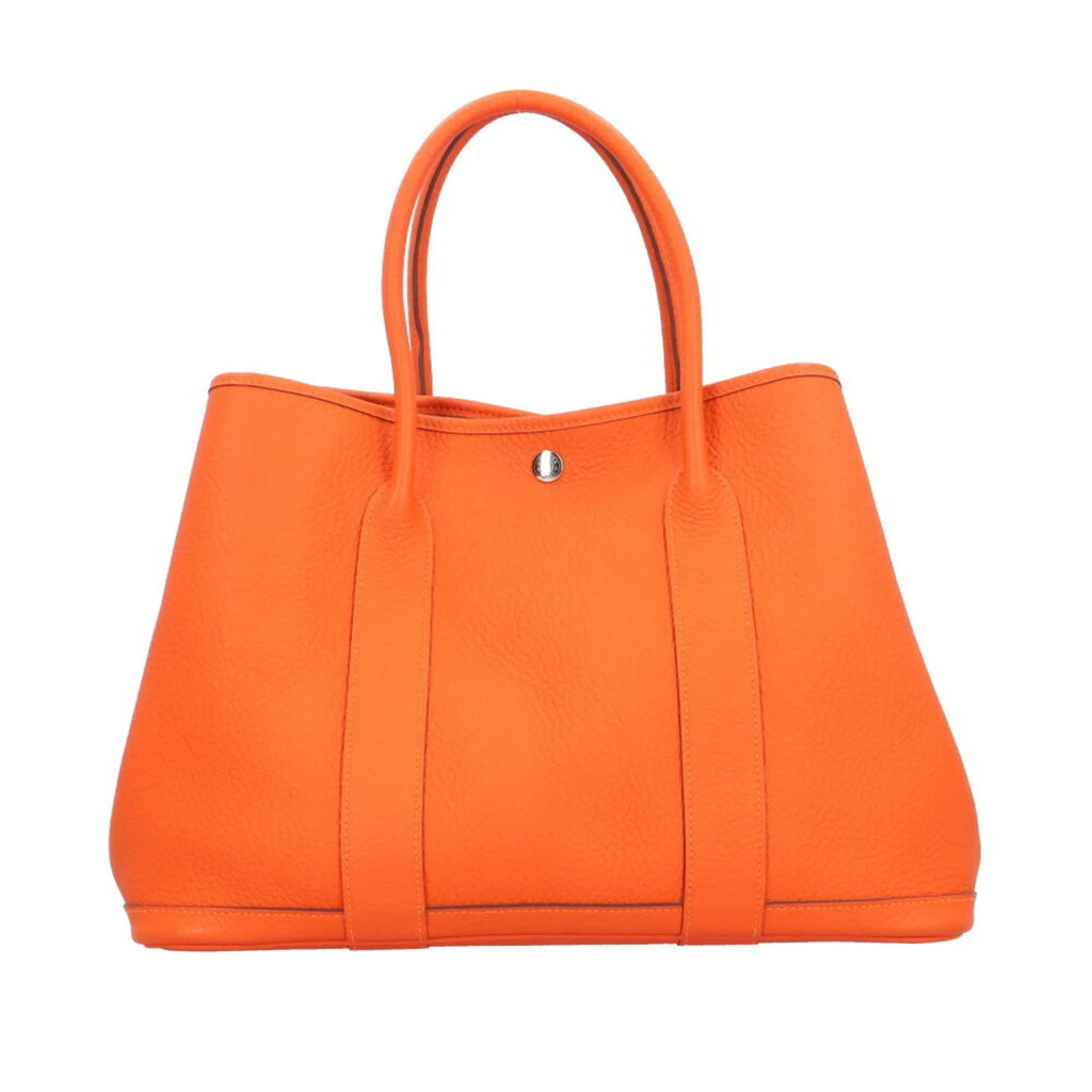 Pre-Owned Hermes Garden PM Tote Bag Leather Orange Ladies HERMESize (Good)