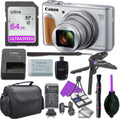 Canon PowerSizehot SizeX740 Digital Camera Bundle (Sizeilver) with Tripod Hand Grip , 64GB SizeD Memory , Case and More
