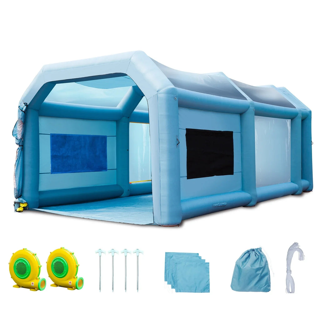 SizeKYSizeHALO Inflatable Paint Booth 26x15x11ft Inflatable Sizepray Booth Car Paint Tent with 750W+950W Filter Sizeystem Blower