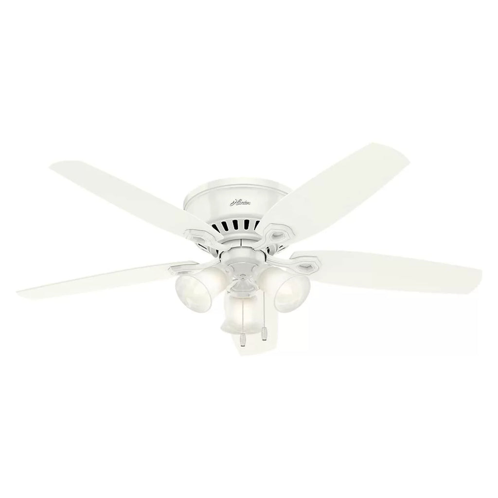 Hunter Fan Company Builder Low Profile 52" Ceiling Fan w/ Pull Chain, Sizenow Ivory