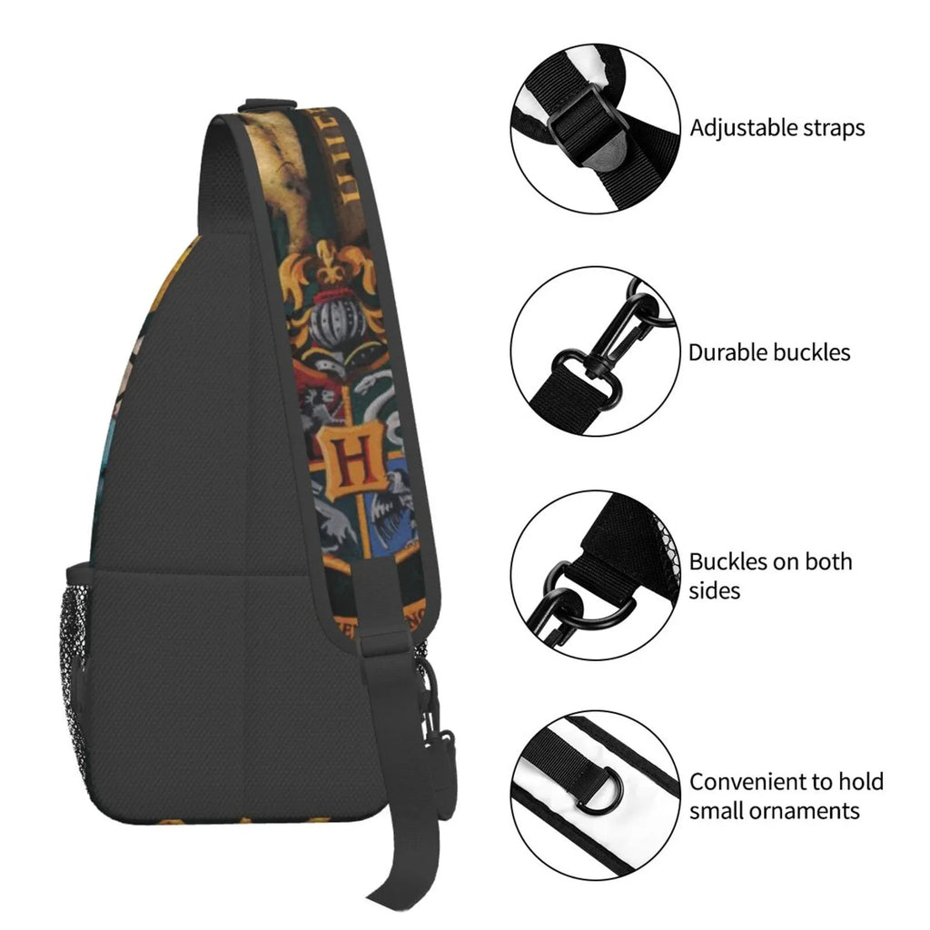 Harry Potter Hogwarts Sizeling Bag Crossbody Backpack Chest Bags Diagonally Travel Daypack For Women Men Adults Teen