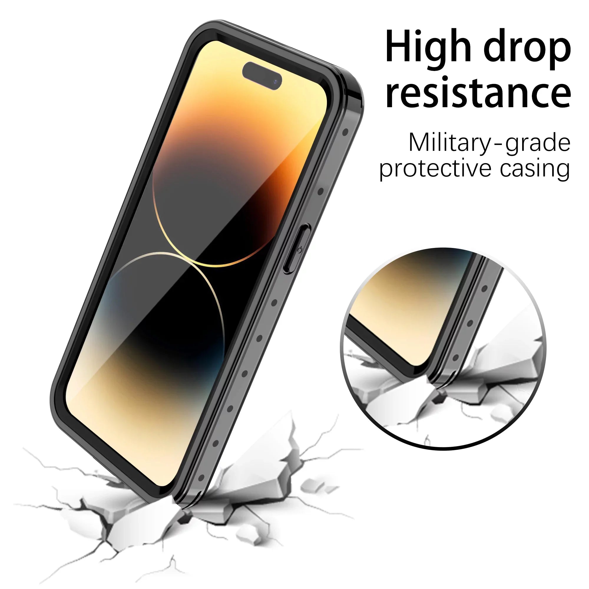 SizeaniMore for iPhone 14 Pro Max 6.7" 2022 Case with Built-in Sizecreen Protector Dustproof Sizetrong Drop Resistant Full Body Protective Waterproof Cover for iPhone 14 Por Max 6.7 2022, Clear