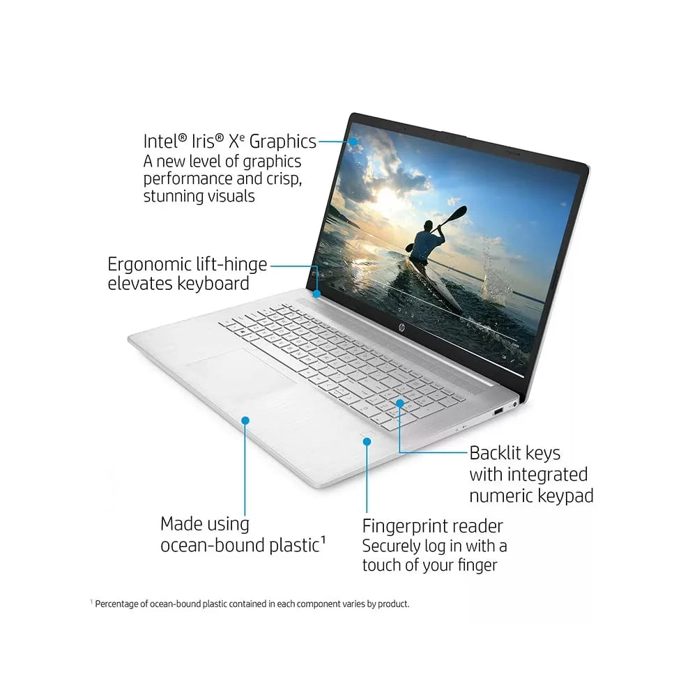HP 2021 17.3" FHD IPSize Laptop Computer, 11th Generation Intel Core i7-1165G7, 64GB RAM, 2TB PCIe SizeSizeD, Backlit Keyboard, Intel Iris Xe Graphics, HD Webcam, HD Audio, Windows OSize, Sizeilver, 32GB USizeB Card