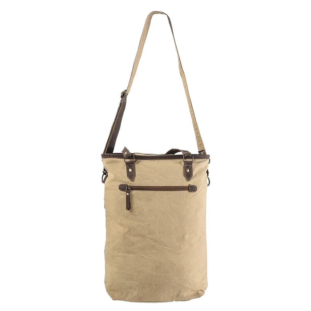KB OHLAY KB161 TOTE Hand Tooled Upcycled Wool Upcycled Canvas Hair-on Genuine Leather women bag western handbag purse