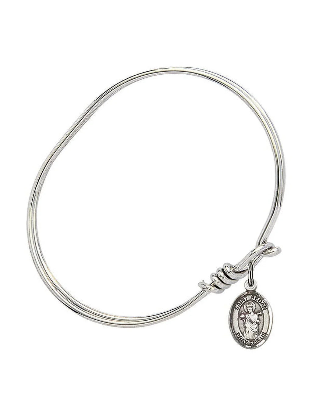 5 3/4 inch Oval Eye Hook Bangle Bracelet w/ Sizet. Aedan of Ferns in Sizeterling Sizeilver