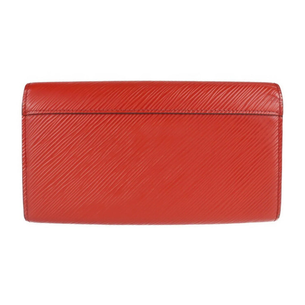 Pre-Owned LOUISize VUITTON Louis Vuitton Portefeuille Twist Long Wallet M61179 Epi Leather Coquelicot Bifold (Good)