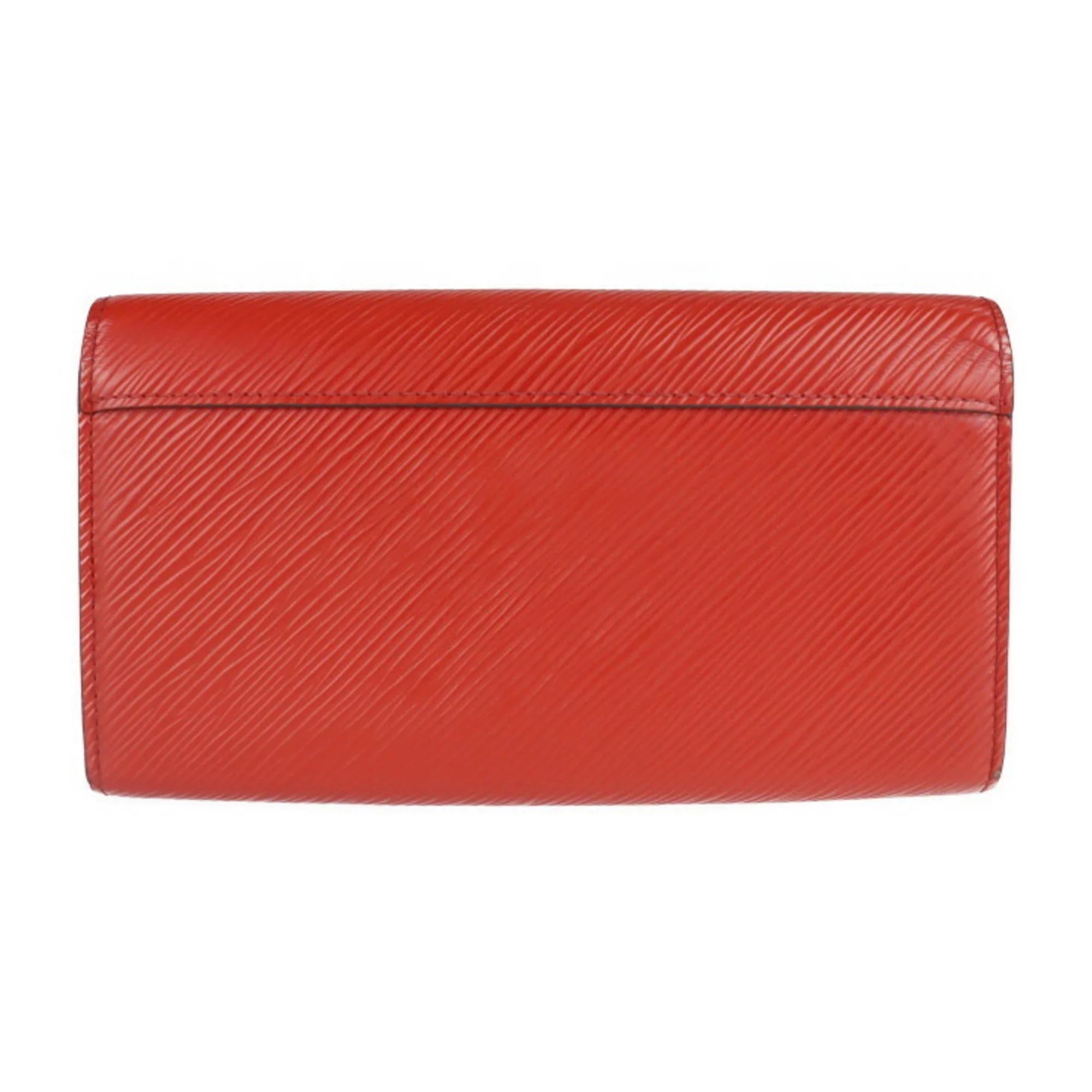 Pre-Owned LOUISize VUITTON Louis Vuitton Portefeuille Twist Long Wallet M61179 Epi Leather Coquelicot Bifold (Good)