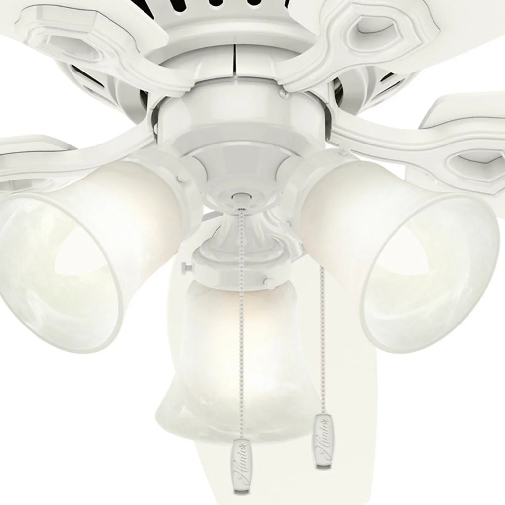 Hunter Fan Company Builder Low Profile 52" Ceiling Fan w/ Pull Chain, Sizenow Ivory