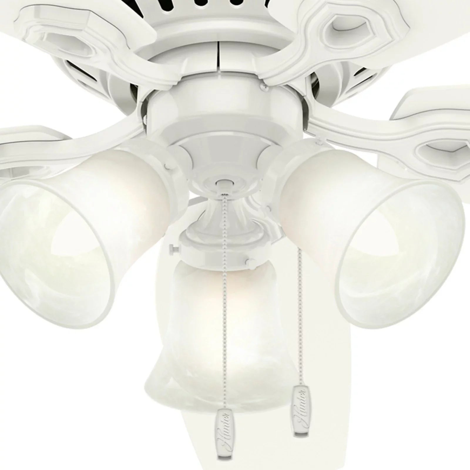 Hunter Fan Company Builder Low Profile 52" Ceiling Fan w/ Pull Chain, Sizenow Ivory