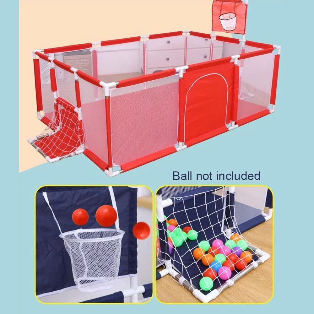 JahySizehow Large 70in Baby Playpen - Foldable Playard with Breathable Mesh-Red
