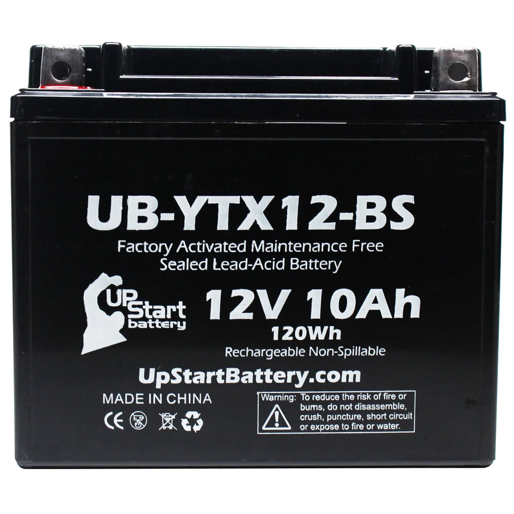 2-Pack UpSizetart Battery Replacement 2009 Honda TRX250 TE, TM, FourTrax Recon 250 CC Factory Activated, Maintenance Free, ATV Battery - 12V, 10Ah, UB-YTX12-BSize