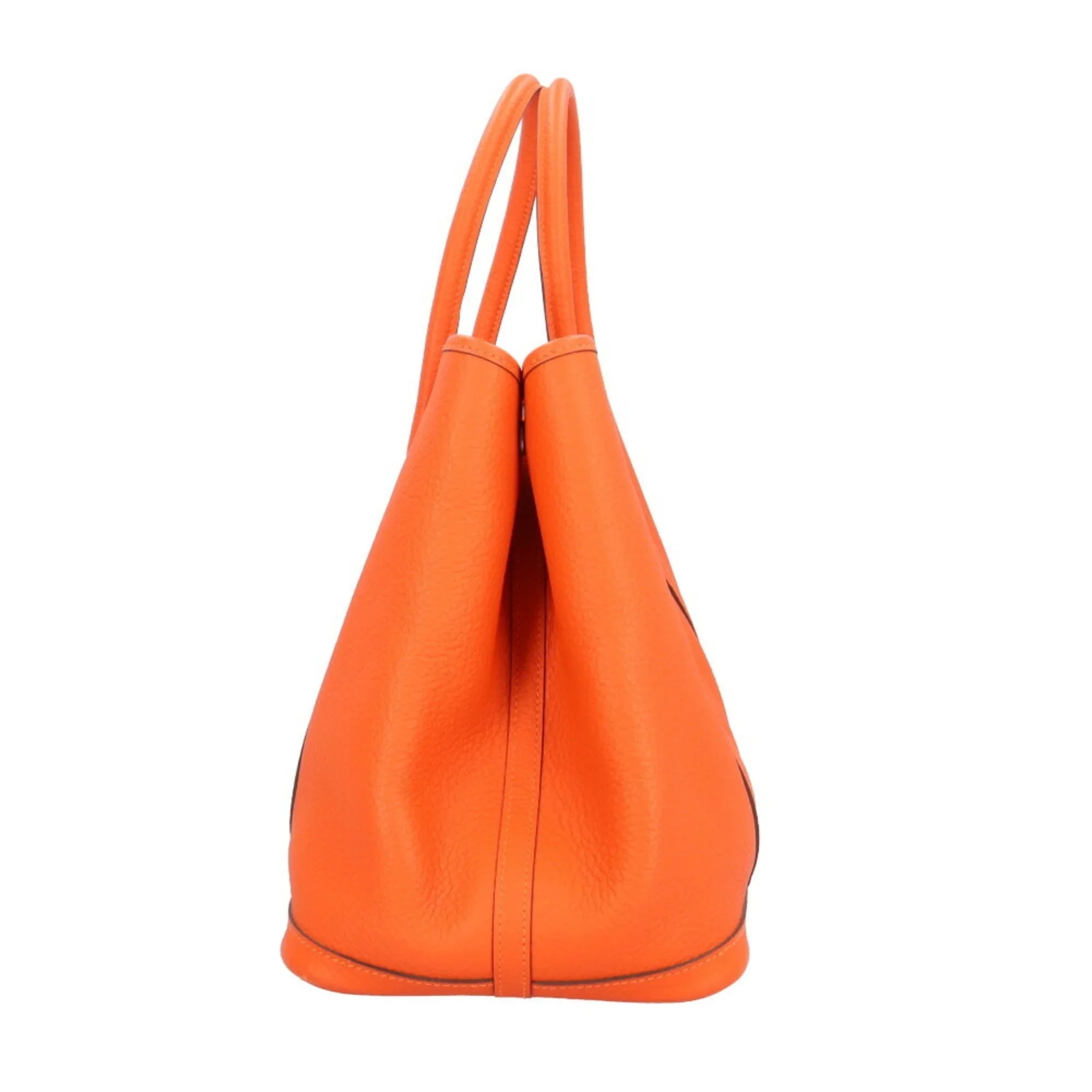 Pre-Owned Hermes Garden PM Tote Bag Leather Orange Ladies HERMESize (Good)