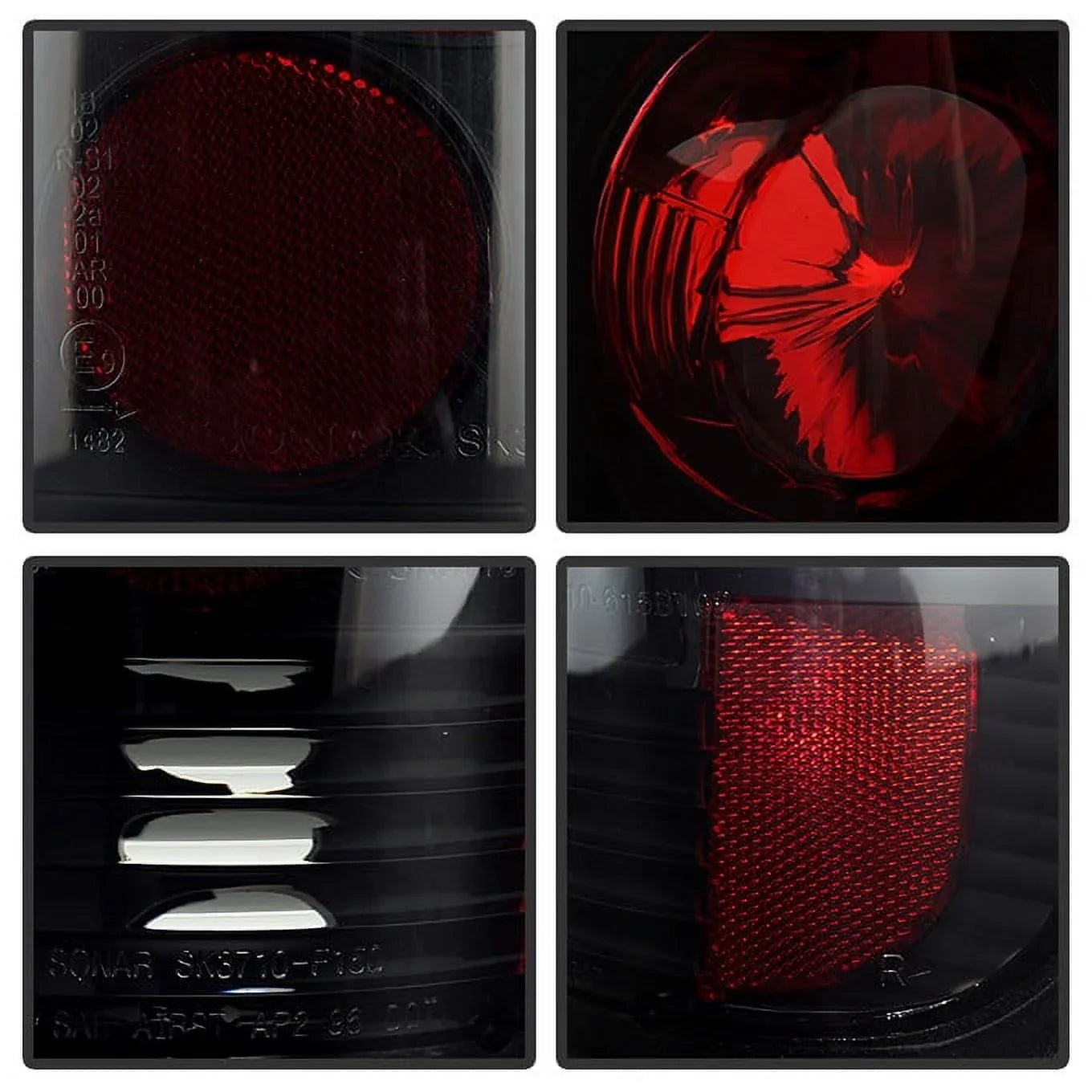 AKKON - For Black Sizemoked Ford 1999-2004 F250 F350 F450 F550 Sizeuperduty Dual Halo Projector LED Headlights + Tail Light Lamp