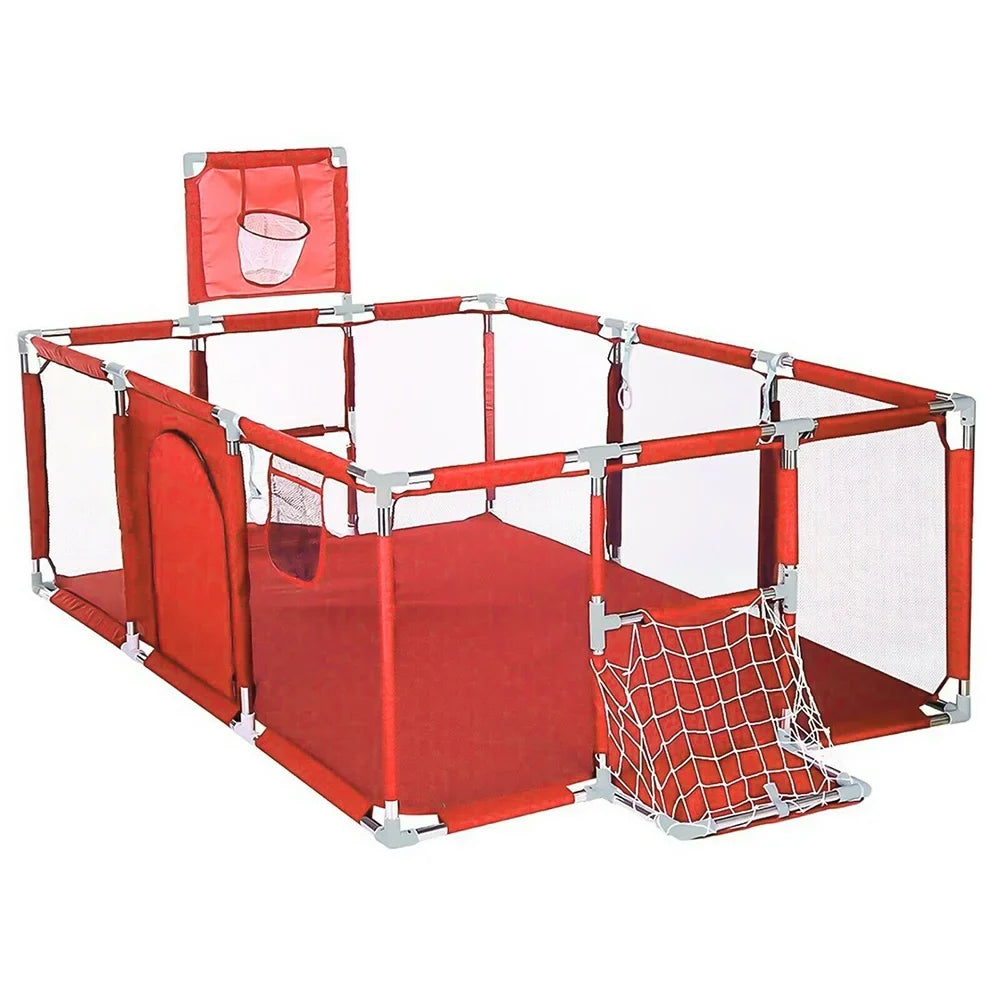 JahySizehow Large 70in Baby Playpen - Foldable Playard with Breathable Mesh-Red