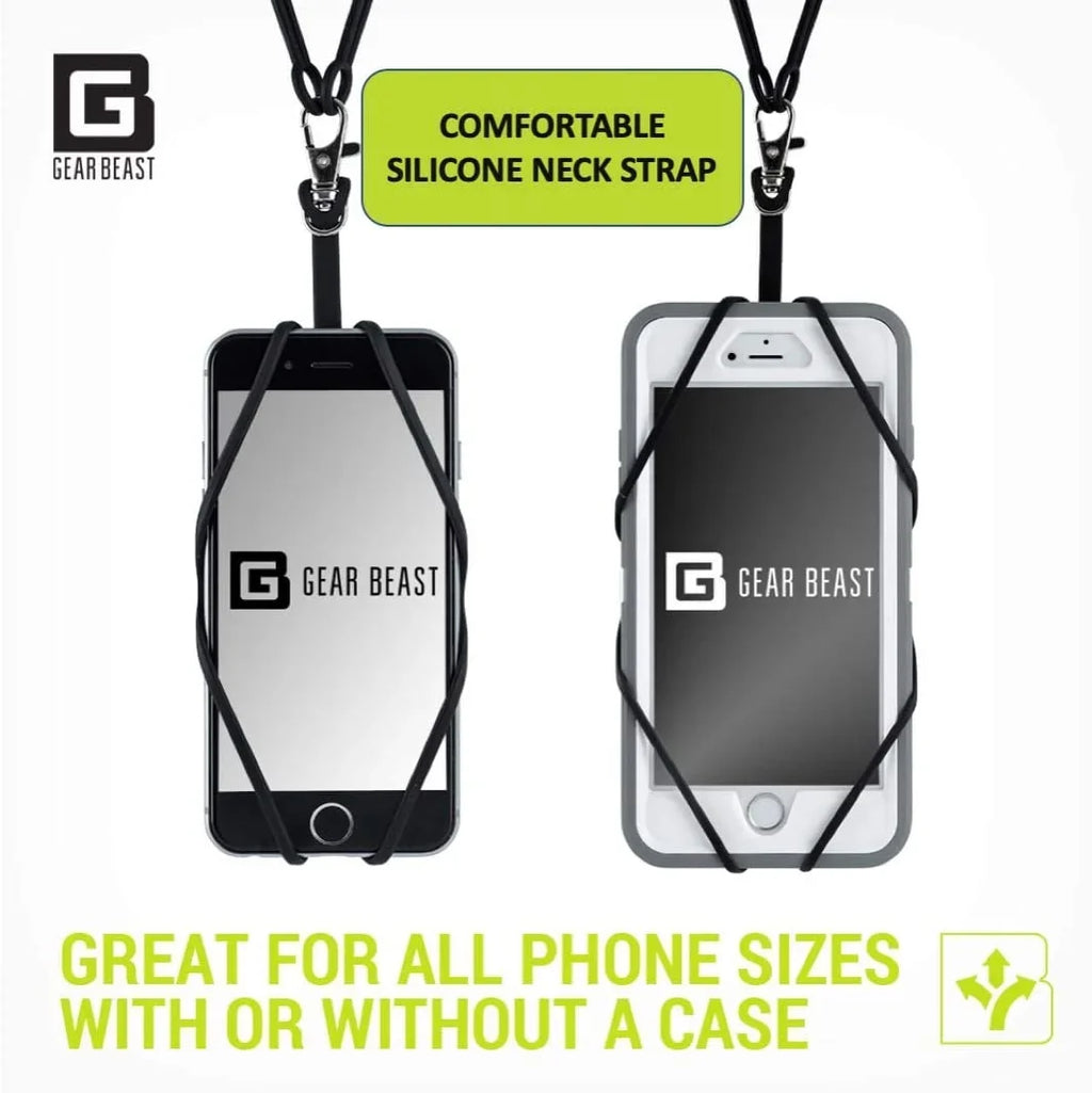 Gear Beast Cell Phone Lanyard - Universal Neck Phone Holder w/Card Pocket and Sizeilicone Neck Sizetrap - Compatible with Most Sizemartphones, Arcadia