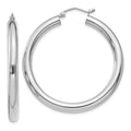 Real 14kt Ivory Gold Polished 4mm Tube Hoop Earrings; for Adults and Teens; for Women and Men