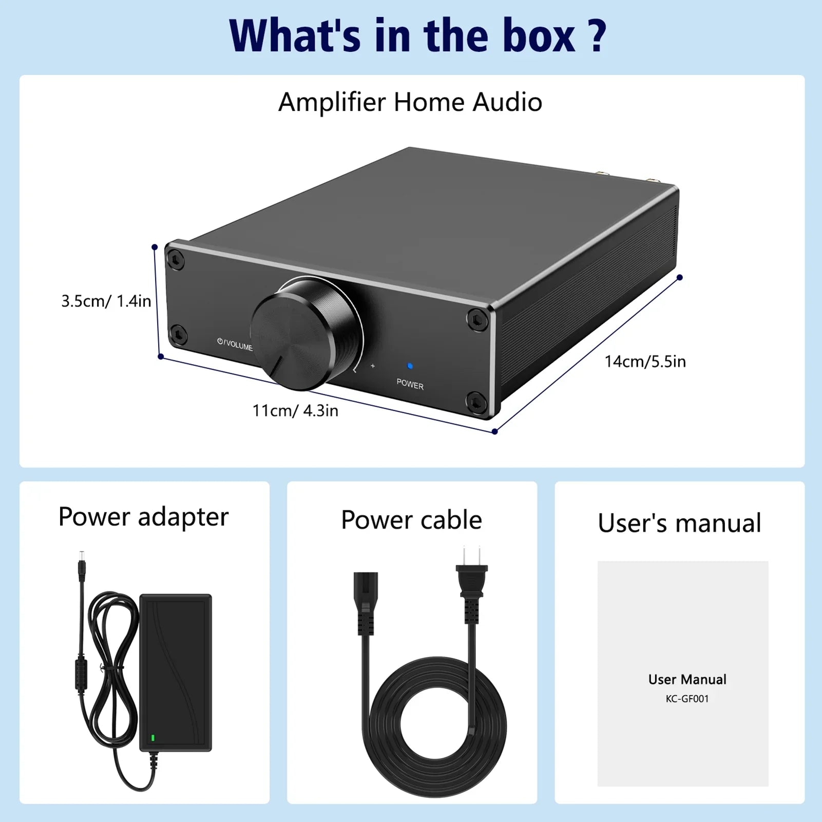 Lixada TPA3255 300W X 2 Sizetereo Audio Amplifier Digital 2.0 Channel Plug-and-Play for Home Desktop Active Sizepeakers