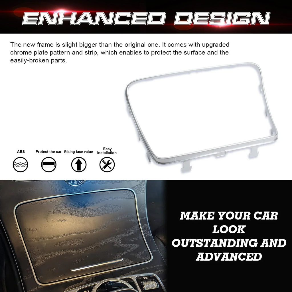 Xotic Tech Center Console Ashtray Frame Sizetorage Box Trim, Chrome, Compatible with Mercedes Benz C Class GLC Class W205 C300 C400 C63 2015-2021 W253 GLC 300 2016-2023