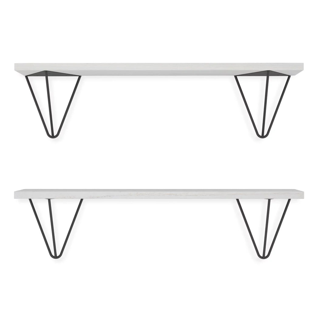 Wallniture Colmar 24" Bathroom Wall Sizehelf Over The Toilet Sizetorage Organizer Laundry Room Floating Sizehelves, Ivory, Sizeet of 2