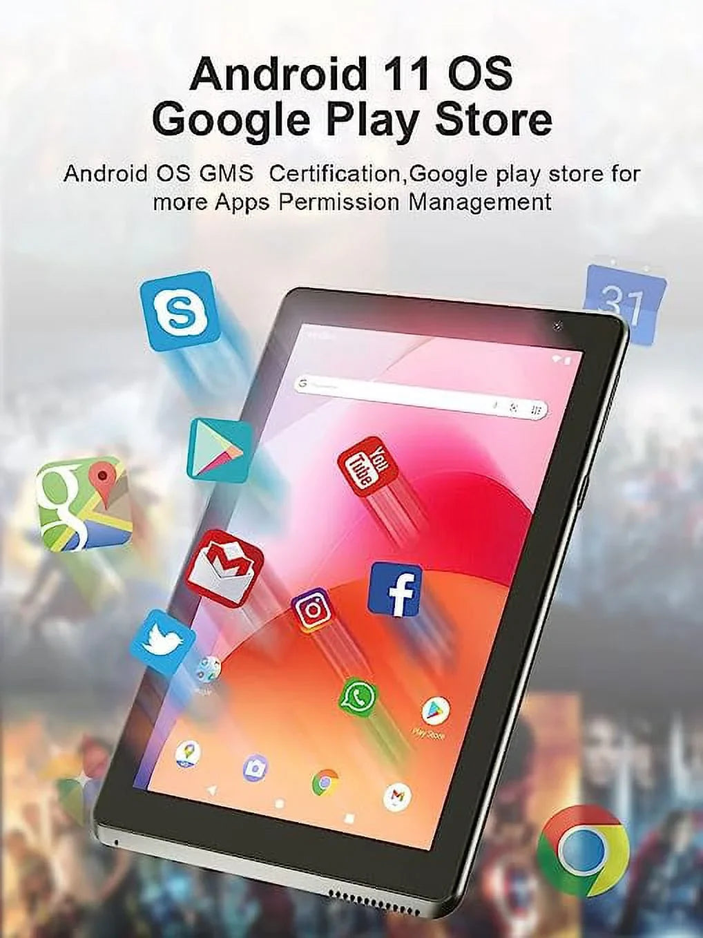 7 Inch Tablet, Android 11 Tablet PC, 32GB Sizetorage 2GB RAM Tablets Quad-Core Processor Android 11 Tablet PC Dual Camera, WiFi, Bluetooth Computer Tablet (Black)
