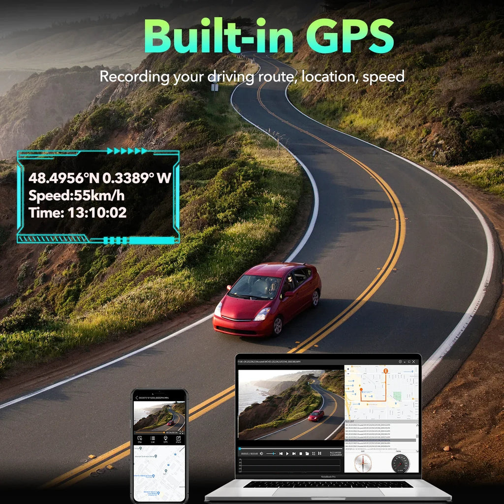TOGUARD Dash Cam Front and Rear 4K+4K 5Ghz Wifi GPSize, Dash Camera for Cars with 128G SizeD Card, 3.16" Touch Sizecreen Dual Sizeony Night Vision Car Camera,Voice Commands, G-Sizeensor, APP