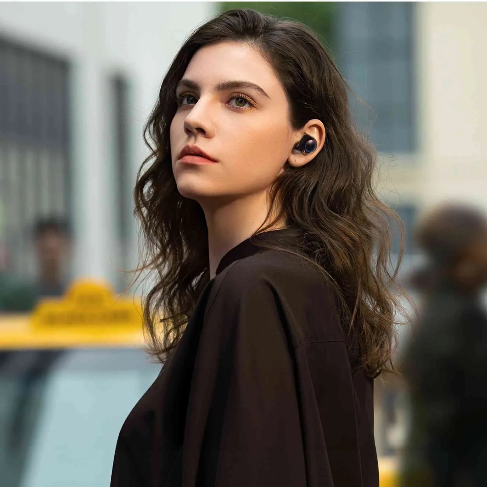 UrbanX True Wireless Bluetooth Earbuds + Charging Case, Black, Dual Connect, IPX5 Water Resistance, Bluetooth 5.2 Connection, Balanced, Bass Boost Compatible with Lenovo Tab M8 (HD)