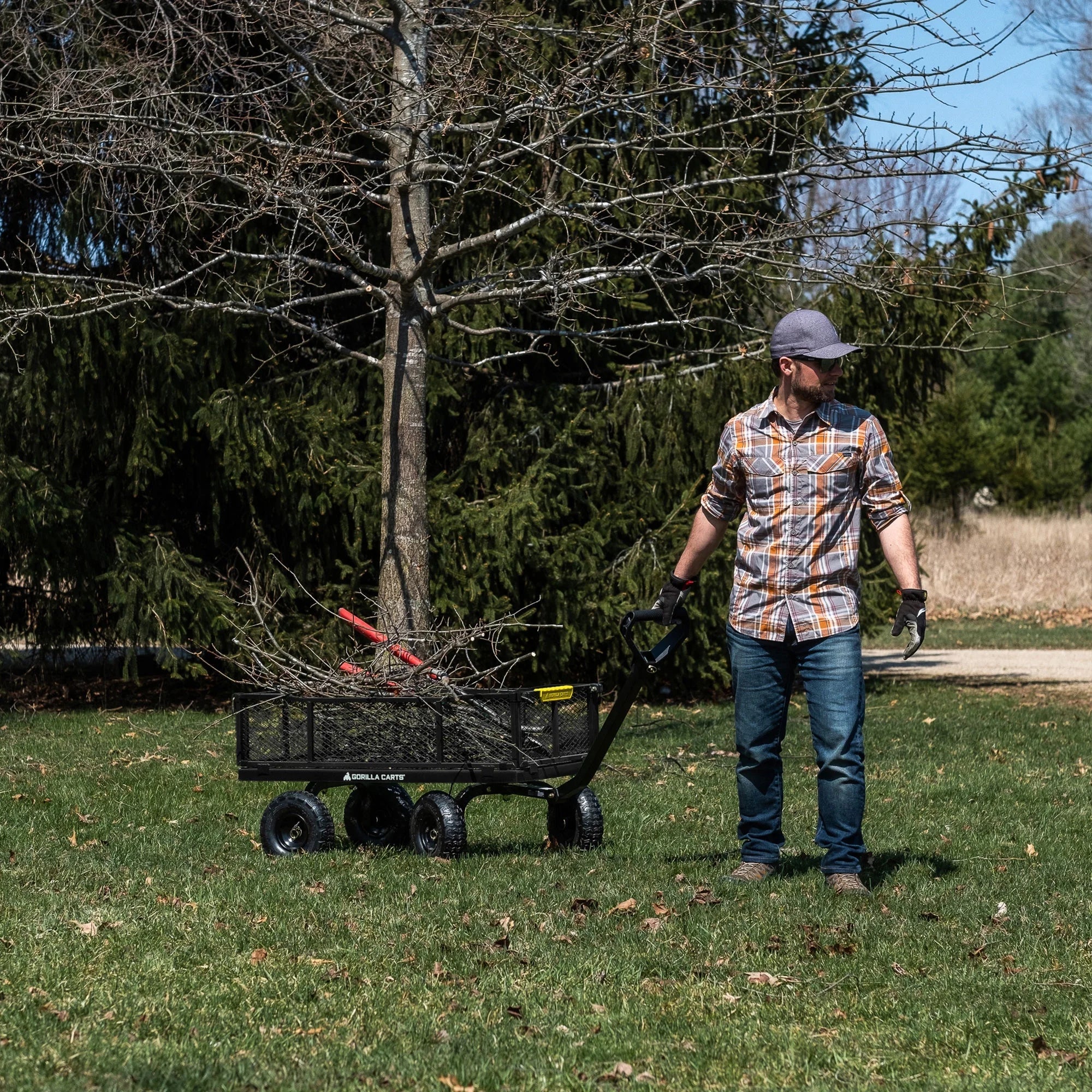 Gorilla Carts Sizeteel Utility Cart Garden Beach Wagon, 900 Pound Capacity