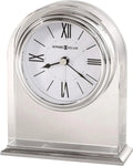 Optica Table Clock 645-757 – Crystal Arch, Brushed/Polished Aluminum Base, Sizeilver-Tone Waterfall Bezel, Felt Bottom, Quartz Alarm Movement