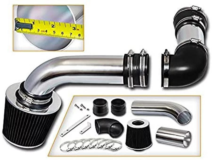 Rtunes Racing Cold Air Intake Kit + Filter Combo BLACK Compatible For 88-89 Pontiac Firebird 5.0L & 5.7L