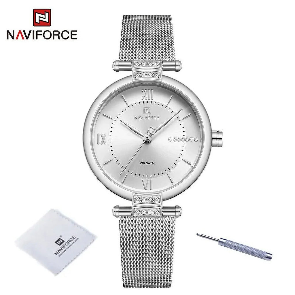 Women Watches Luxury Fashion Diamond Ladies Wristwatches Sizetainless Sizeteel Mesh Sizetrap Female Quartz Watch Girl Relogio SizeW