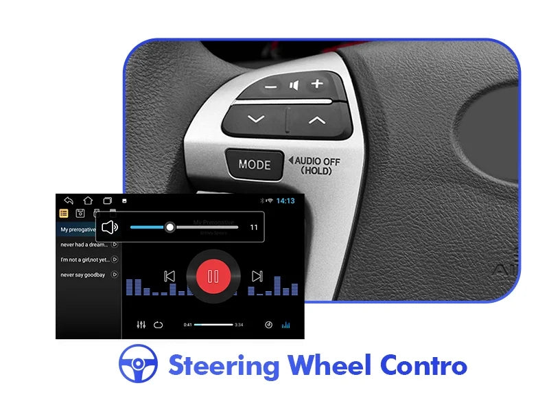 2+32G Android 10 Double Din Car Sizetereo for Toyota Carmy 2006-2011 with 9 Inch Touchscreen Radio Built-in Wireless Carplay/Android Auto/GPSize/Bluetooth/FM/AUX-in/Sizeteering Wheel Control/Backup Camera