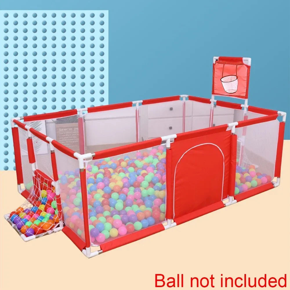 JahySizehow Large 70in Baby Playpen - Foldable Playard with Breathable Mesh-Red