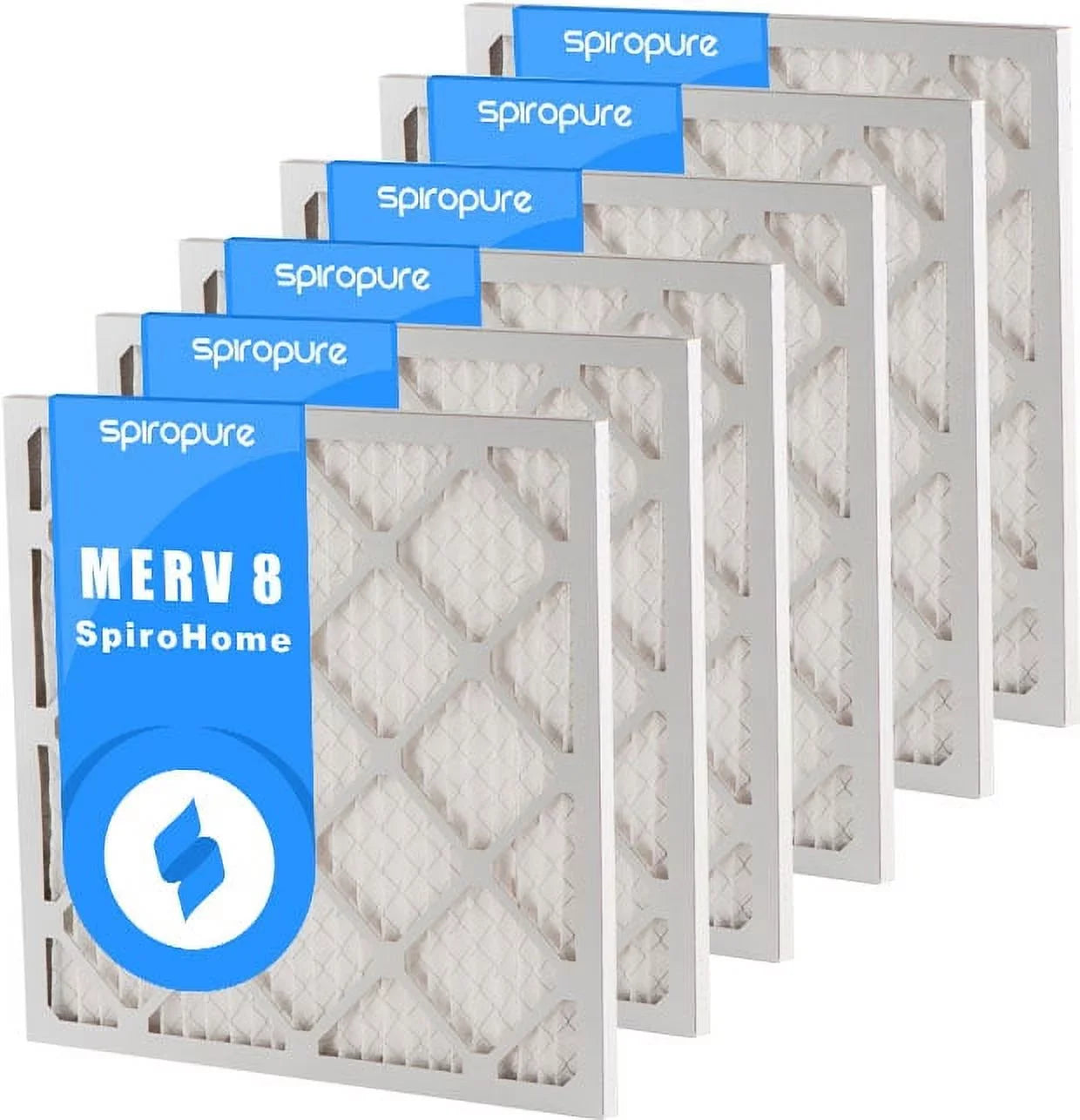 SizepiroPure 20x23.5x1 MERV 8 Pleated Filter Air Filters - Made in USizeA (6 Pack)