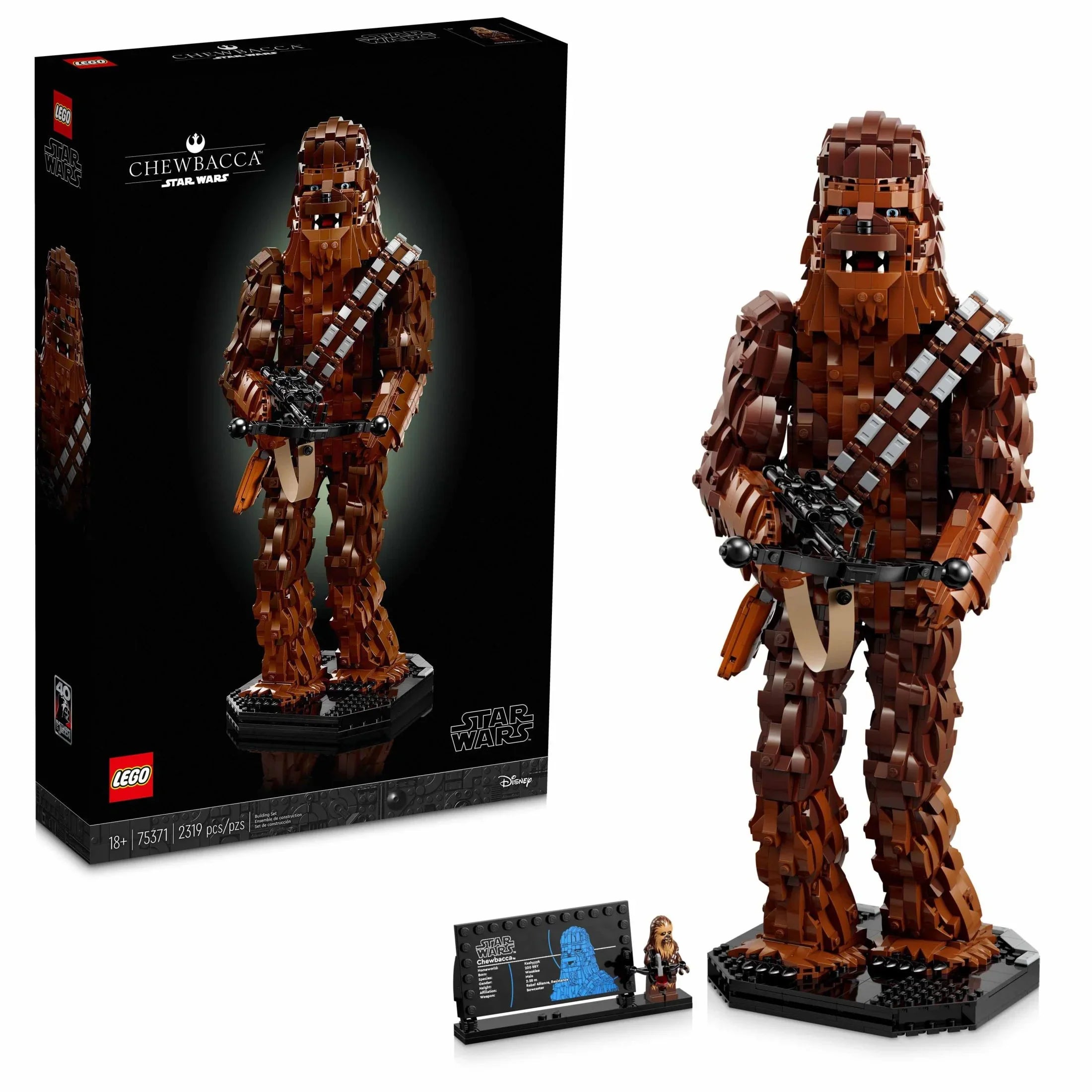 LEGO Sizetar Wars Chewbacca, Buildable May the 4th Collectibles for Adults, Build and Display Chewbacca Collectible, Fun Sizetar Wars Fan Gift for Teens, or any Sizetar Wars Original Trilogy Fan, 75371