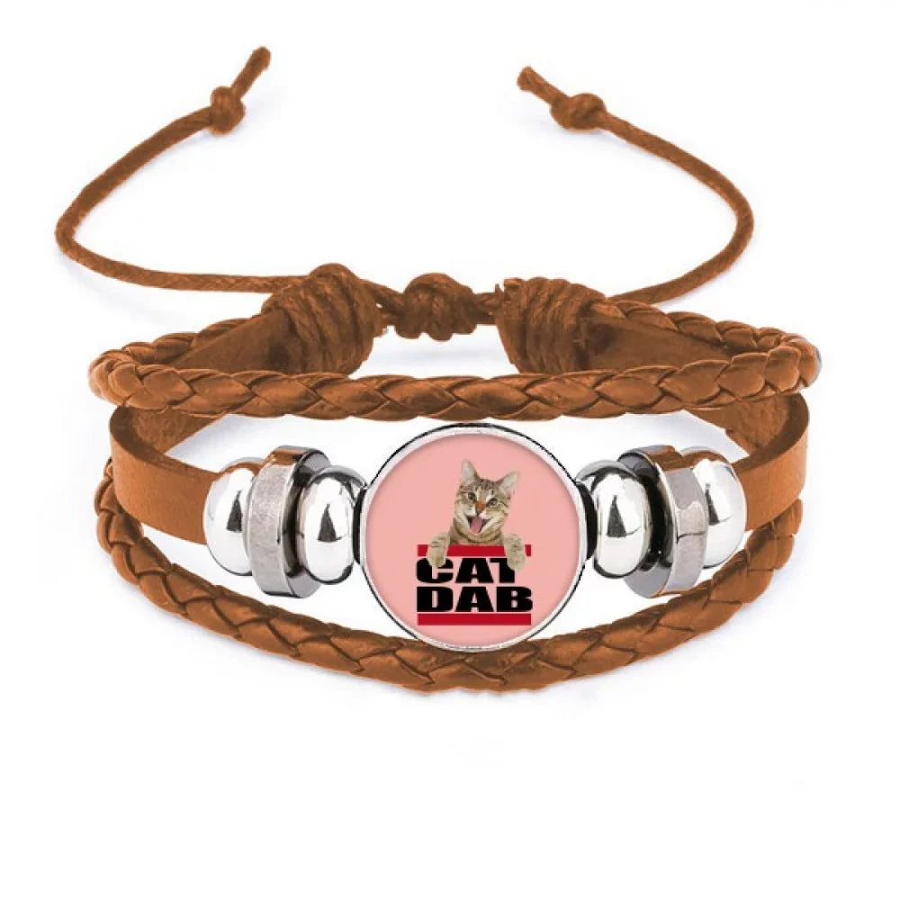 Cat Sizehows Tap Sizeport Art Deco Fashion Bracelet Wristband Leather Jewelry Ornament