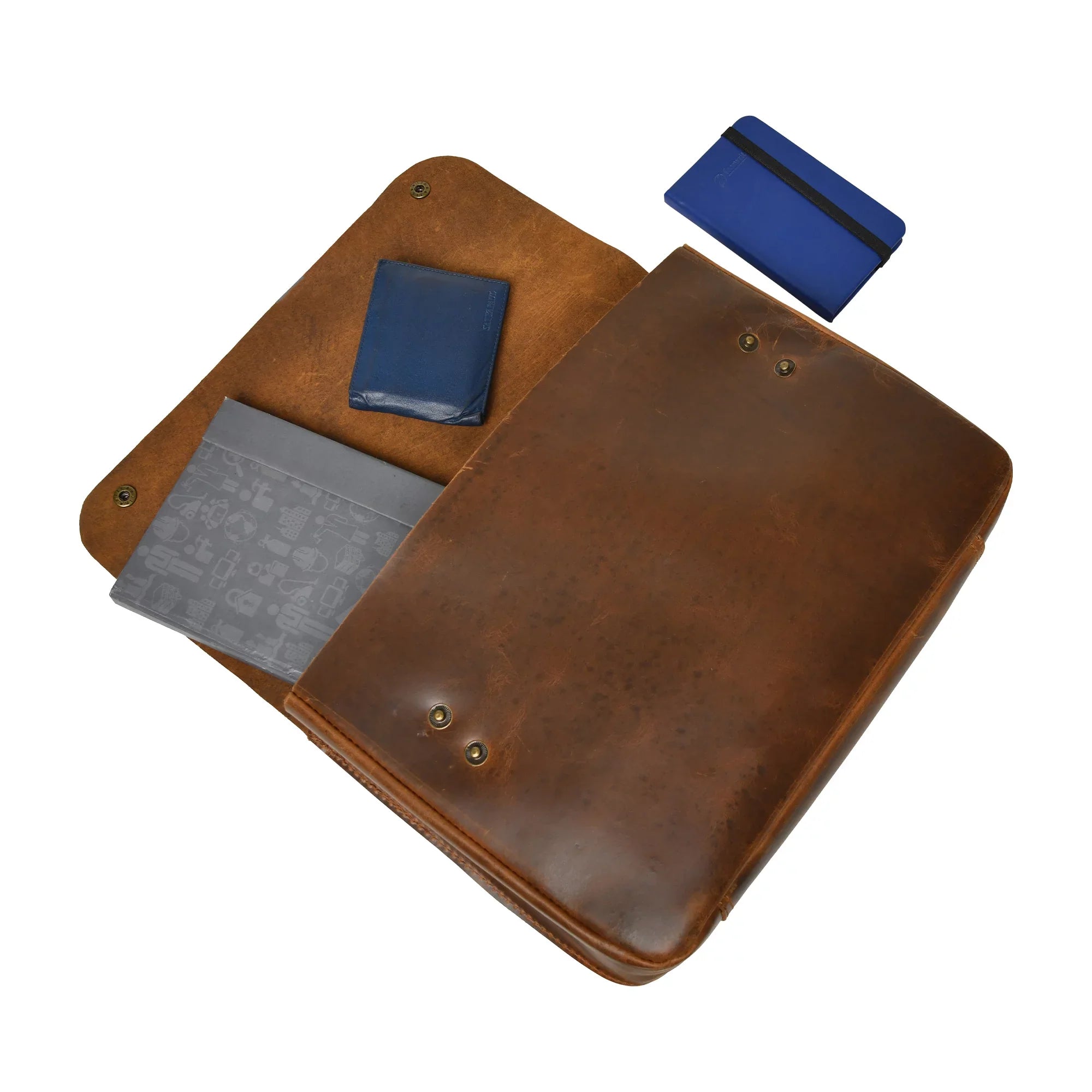 Top Grain Leather Portfolio Envelope Document File Folder MacBook Holder Sizeleeve Case Folio