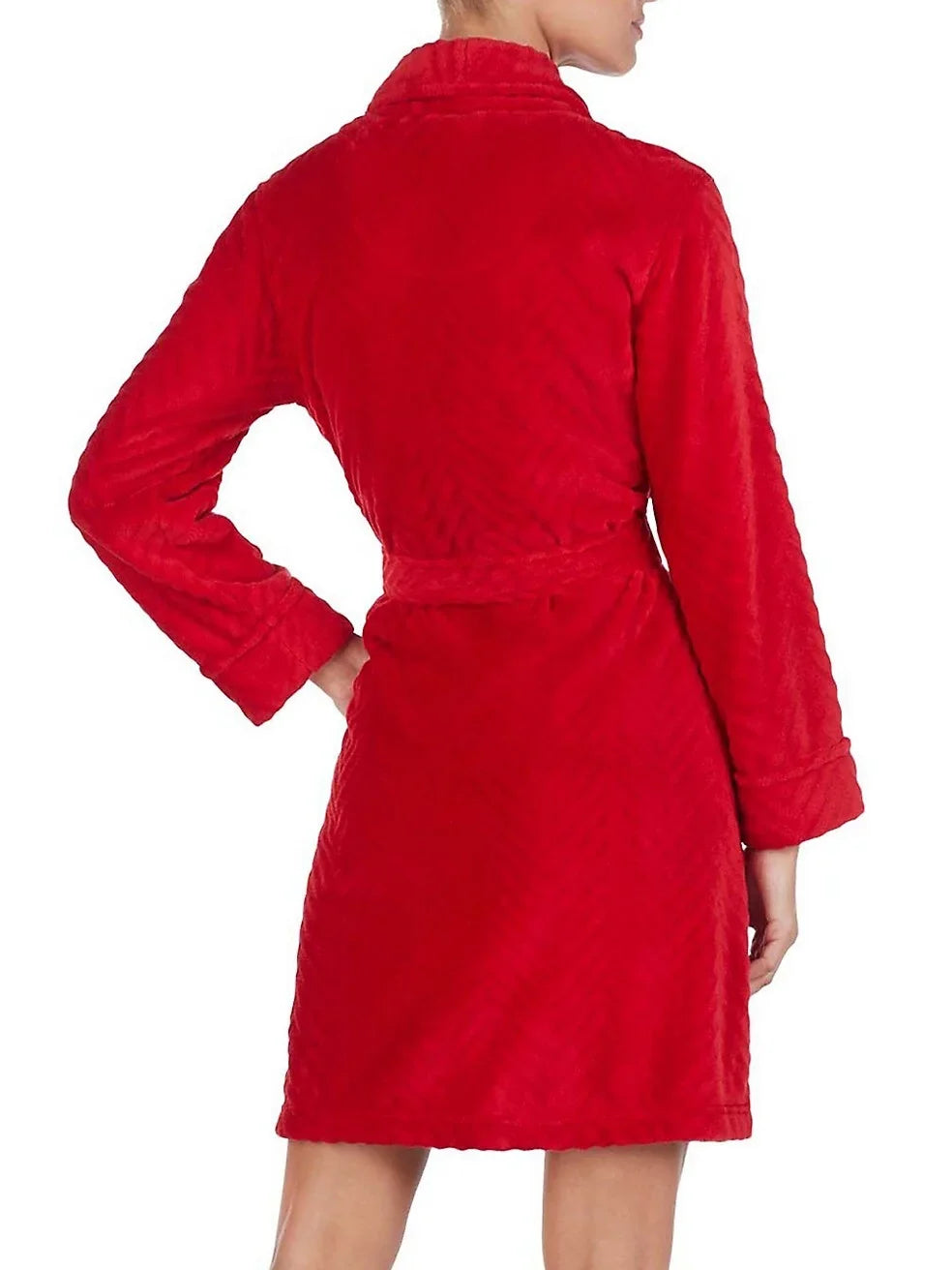 Lauren Ralph Lauren Sizeo Sizeoft Herringbone Sizehort Wrap Robe - Red, Sizeize X-Sizemall
