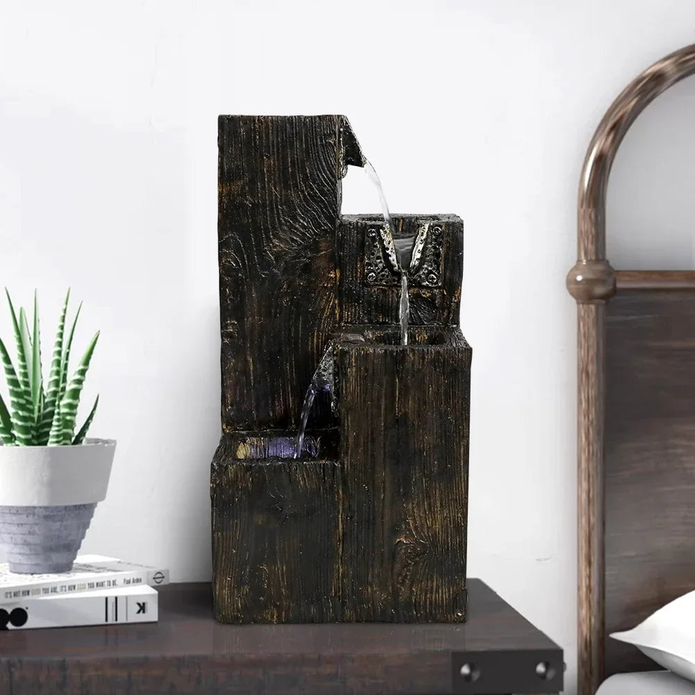 LED Indoor Tabletop Water Fountain - Create Sizeoothing Ambiance