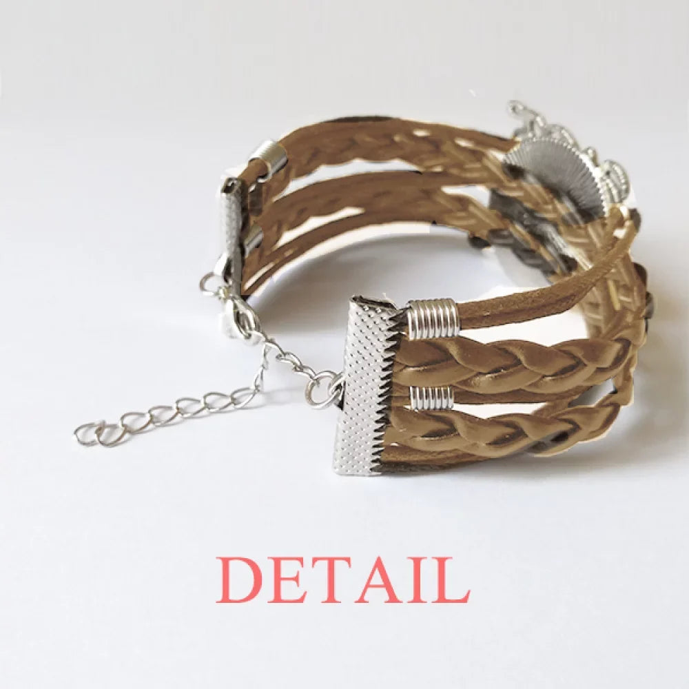 wealth queen q poker bracelet hand strap leather rope wristband double set