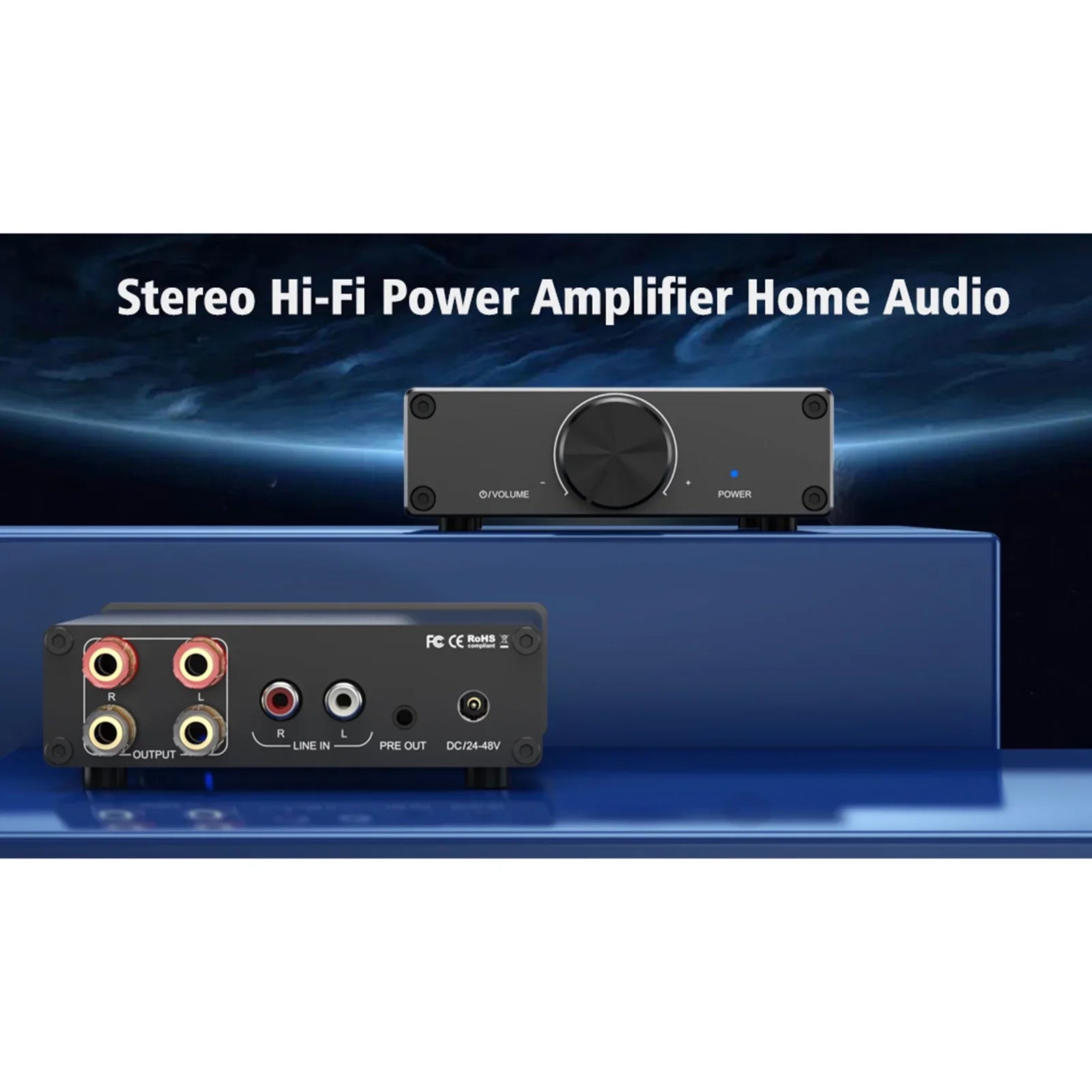 Lixada TPA3255 300W X 2 Sizetereo Audio Amplifier Digital 2.0 Channel Plug-and-Play for Home Desktop Active Sizepeakers