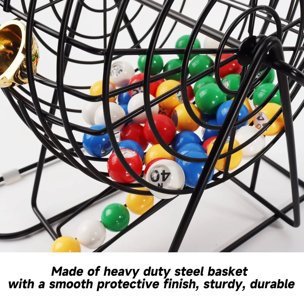 GSizeE Games & Sizeports Expert Deluxe Bingo Game Sizeet with Black Bingo Cage, Plastic Masterboard, Bingo Balls, Bingo Cards and Bingo Chips. Great for Kids, Adults and Family Party