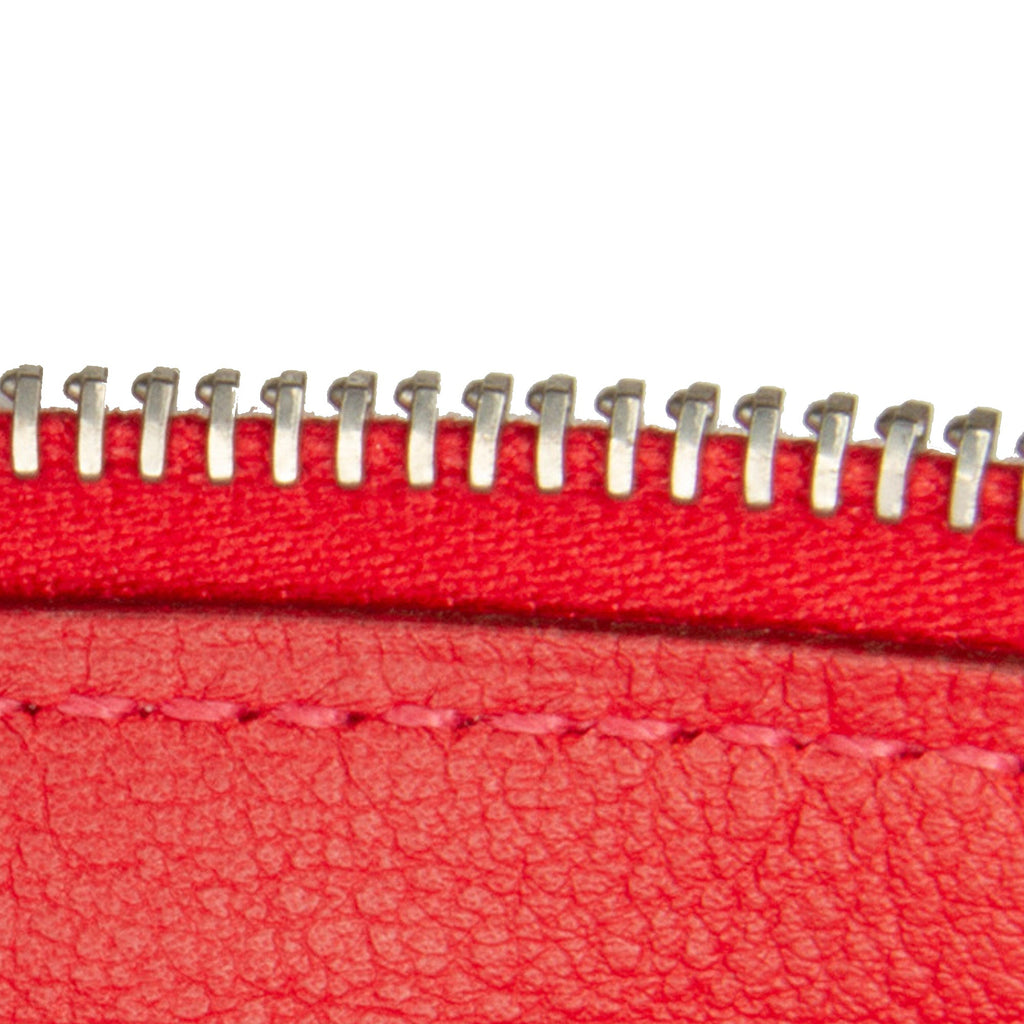 Pre-Owned Authenticated Hermès Sizewift Jige Duo Wallet Calf Leather Red Long Wallets Unisex (Good)