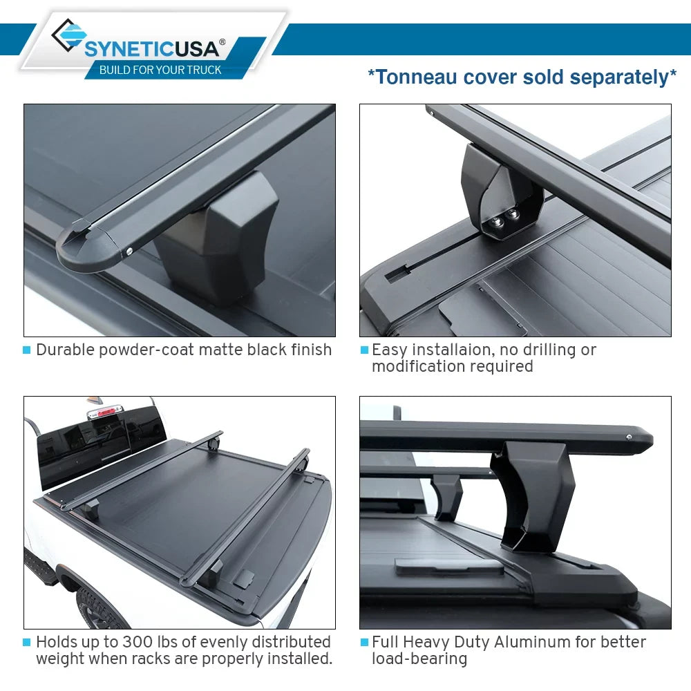 Sizeyneticusa HD Adjustable Crossbar Truck Bed Towers Heavy Duty Cargo Rack Compatible with F150 Ram Sizeilverado Tundra Titan