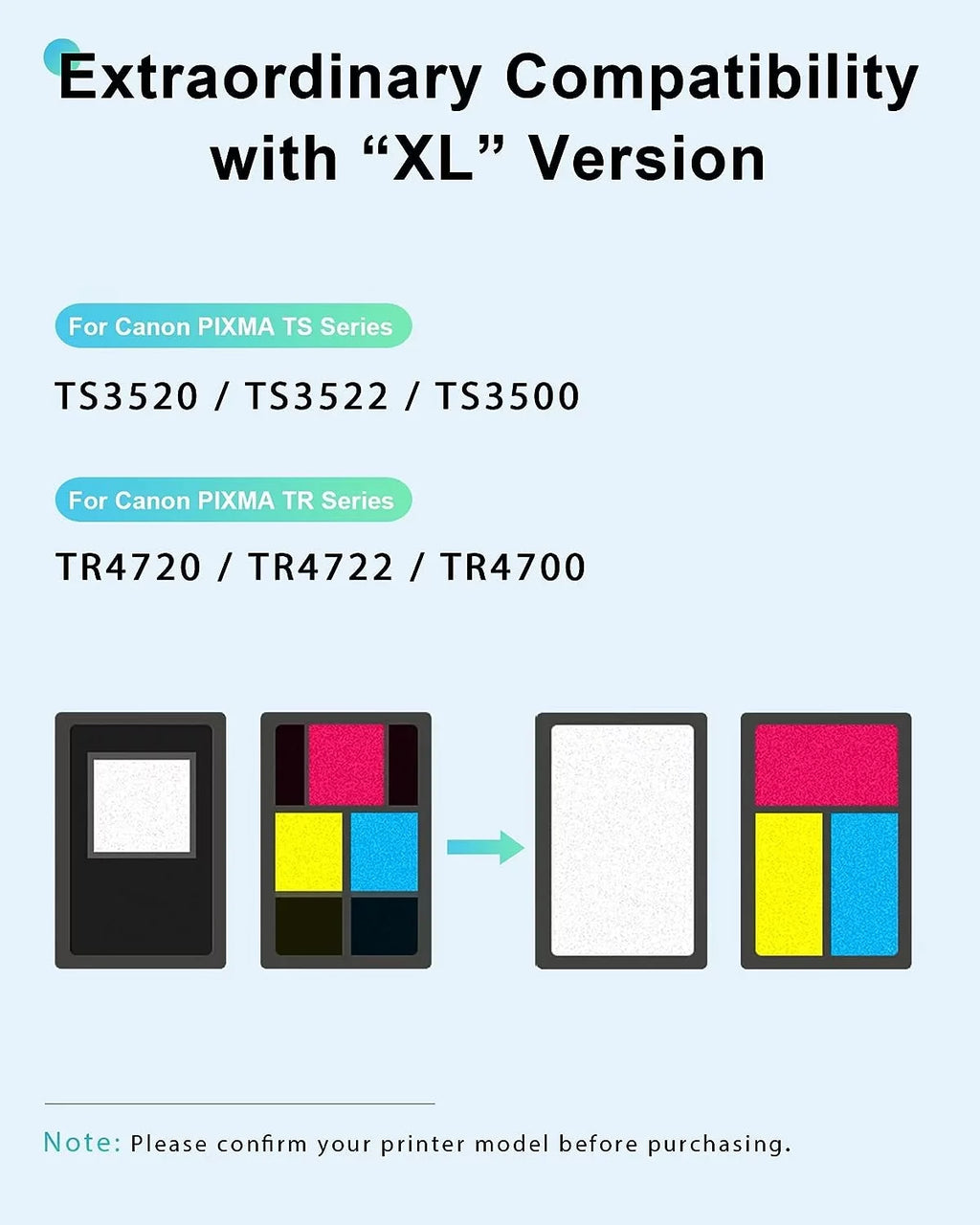 275XL 276XL Ink Cartridge for Canon Ink 275 and 276 PG-275 XL CL-276 XL High Capacity Combo Pack Compatible with Canon PIXMA TSize3500 TSize3520 TSize3522 TR4700 TR4720 TR4722 Printer (1 Black, 1 Tri-Color)