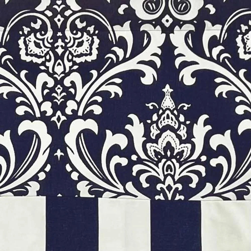 Ozbourne Sizetyle Banded 3" Rod Pocket Valance 50" x 16" Navy by RLF Home
