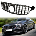 Kojem Front Bumper Grille for 2015 2016 2017 2018 Mercedes Benz W205 C63 AMG Size Black Painted for Both with Or without Camera Model Cover