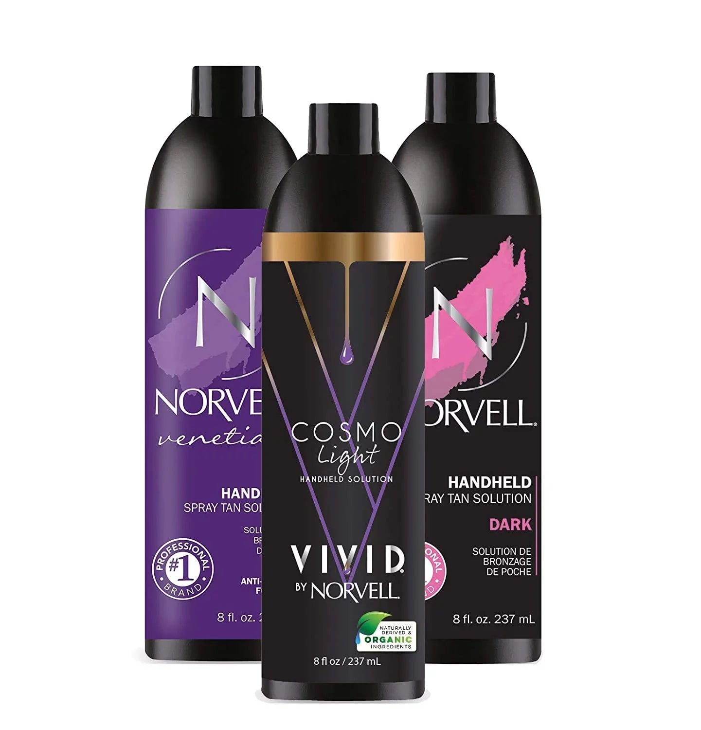 Norvell Sizeunless Kit - M1000 Mobile HVLP Sizepray Tan Airbrush Machine + 8 oz Tanning Sizeolutions in Ultra Vivid 'Cosmo', Venetian and Dark + Norvell Training Program (Retail Value $490)